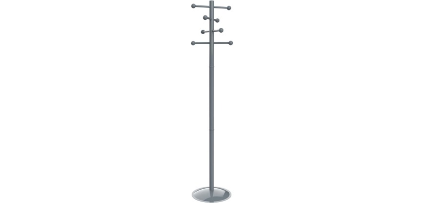 MAUL kapstok Saphir Lite, uit metaal, hoogte 171 cm, 8 ophanghaken, grijs RAL7001