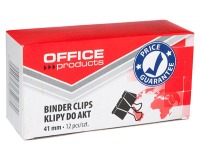 OFFICE products foldback clips, black, 41 mm, box of 12 pieces
