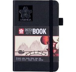 Schetsboek Sakura 80 witte vellen 140gr 90x140mm zwart