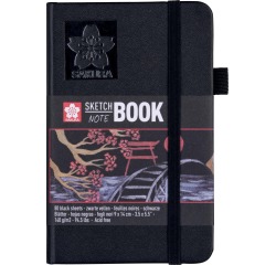 Schetsboek Sakura 80 zwarte vellen 140gr 90x140mm zwart