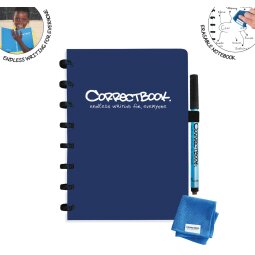 Correctbook A5 Original: uitwisbaar / herbruikbaar notitieboek, blanco, Midnight Blue (marineblauw)