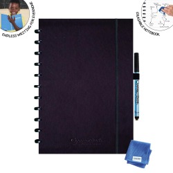 Correctbook A4 Hardcover: cahier effaçable / réutilisable, ligné, Ink Black (noir)
