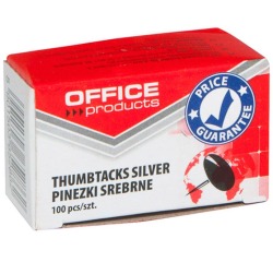 OFFICE products punaises Classic, zilver, doos van 100 stuks