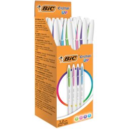 Bic stylo bille Cristal Up, boîte de 20 pièces en couleurs assorties fun