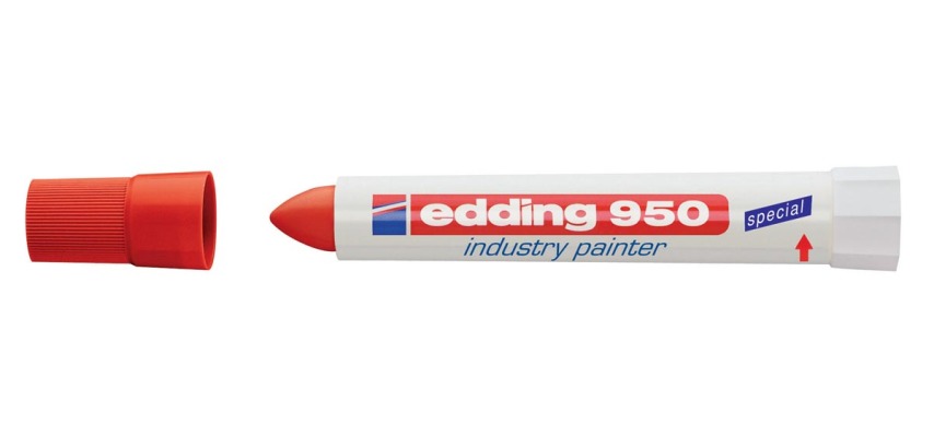 Marqueur edding 950 Spécial Industrie ogive 10mm rouge