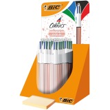 Bic Colours Rose Gold 4-kleurenbalpen, medium, klassieke inktkleuren, display van 20 stuks