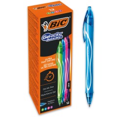 Bic Gel-ocity gelroller, sneldrogend met kliksysteem, medium 0,7mm, assorti