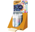 Bic 4 Colours Tie - Dye Botanical ballpoint pen 4 colors, 4 classic ink colors, display of 30