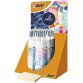 Bic 4 Colours Tie - Dye  Botanical stylo bille 4 couleurs, 4 couleurs d'encre classique, présentoir de 30