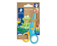 Staedtler Noris Junior Kinderschere, 10 cm, rechtshändig, Edelstahl, gelb/blau, Blister mit 1 Stück