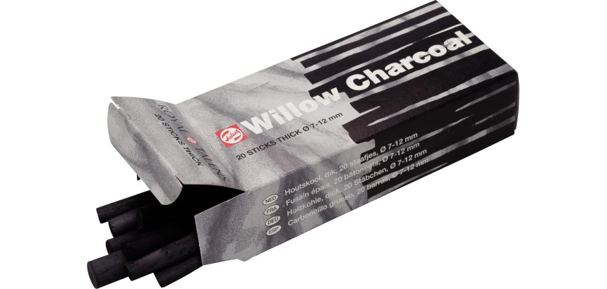 Talens fusain 7 - 12 mm, boîte de 20 barres