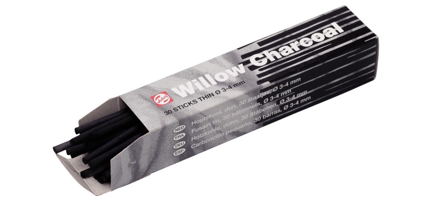 Talens fusain 3 - 4 mm, boîte de 30 barres