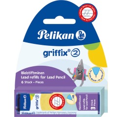 Pelikan Griffix mines, 2 mm, HB, blister de 2 boîtes de 3 pièces