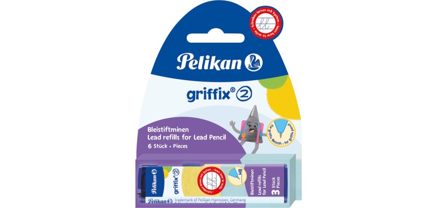 Pelikan Griffix Minen, 2 mm, HB, Blister mit 2 Schachteln à 3 Stück