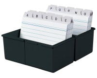 Kaartenbak Han breed A7 kunststof zwart