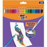 Bic Kids crayon de couleur Illusion Evolution, 24 crayons en étui cartonné