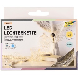 Folia guirlande lumineuse, 20 LEDs, 2,20 m, sur piles, paquet de 10 pièces