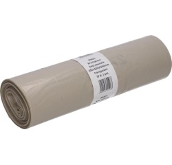 Deiss sac à ordures, ft 65 + 50 x 135 cm, transparent, LDPE, rouleau de 10 pièces