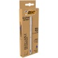 Bic stylo à bille Cristal Re-new, corps argent, encre bleu, boîte de 1 pièce et 2 recharges