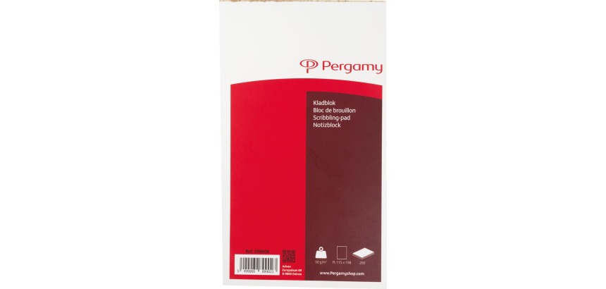 Pergamy bloc de brouillon, ft 11,5 x 19,8 cm, 200 feuilles, uni