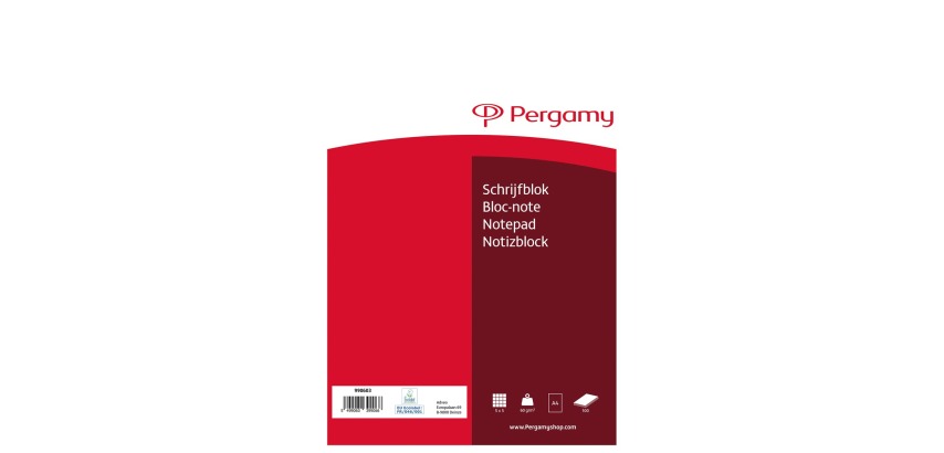 Pergamy bloc de papier à lettres, 60 g/m², ft A4, 100 feuilles, quadrillé 5 mm