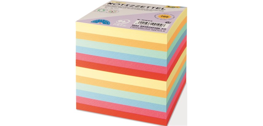 Folia Notizen, ft 90 x 90 mm, Nachfüllpackung für Memowürfel in verschiedenen Farben