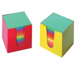 Cardboard memo cube, assorted color sheets
