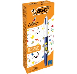 Bic 4 Colours Messages ballpoint pen 4 colours, medium, 4 classic ink colours, box of 12 pieces