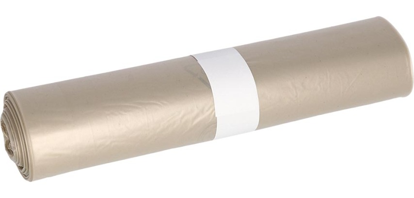 Deiss garbage bags, ft 90 x 120 x 0.5 cm, transparent, LDPE, roll of 10 pieces