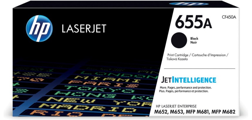 HP toner 655A, 12 500 pages, OEM CF450A, noir