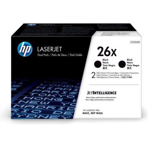HP 26X - 2-pack - High Yield - black - original - LaserJet - toner cartridge (CF226XD)