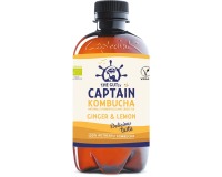 Le Gutsy Captain Kombucha Ginger & Lemon, bouteille de 400 ml, paquet de 12 pièces
