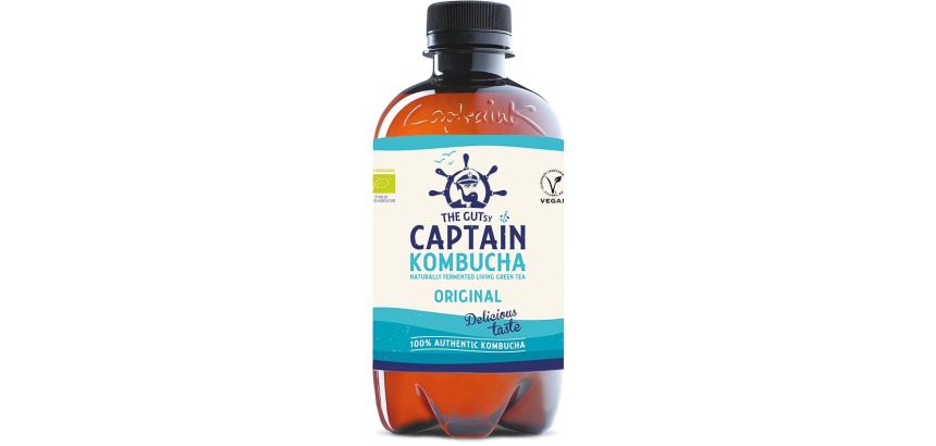 Le Gutsy Captain Kombucha Original, bouteille de 400 ml, paquet de 12 pièces