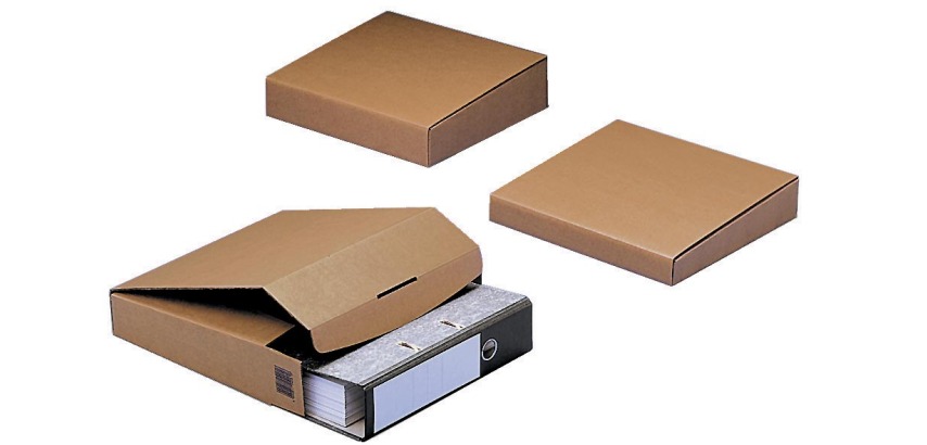 Colompac boîte d'expédition pour classeurs CP058, ft 32,2 x 29,5 x 5 cm, brun