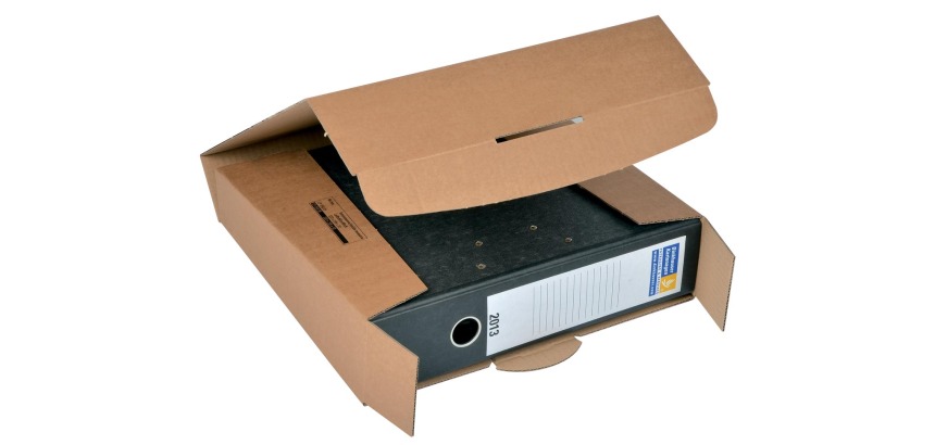 Colompac boîte d'expédition pour classeurs CP058, ft 32,2 x 29,5 x 8 cm, brun