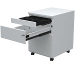 Caisson mobile, 3 tiroirs + tirette plumier, blanc