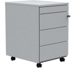 Caisson mobile, 3 tiroirs + tirette plumier, blanc