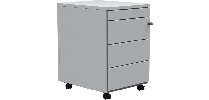 Caisson mobile, 3 tiroirs + tirette plumier, blanc