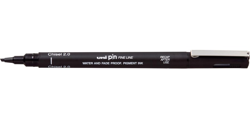 Uni-Ball Pin 2mm chisel tip fineliner black