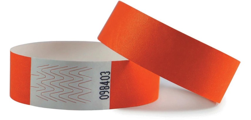 Combicraft Armbänder aus Tyvek, orange, Packung mit 100 Stück