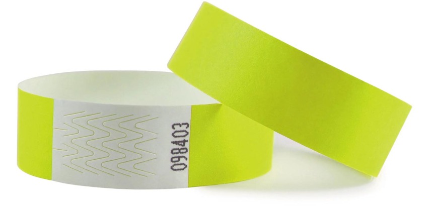 Combicraft Tyvek bracelets, yellow, pack of 100 pieces