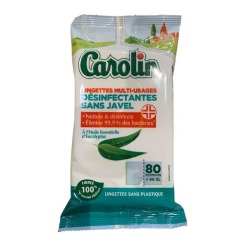 Carolin vochtige doekjes, eucalyptus, pak van 80 stuks