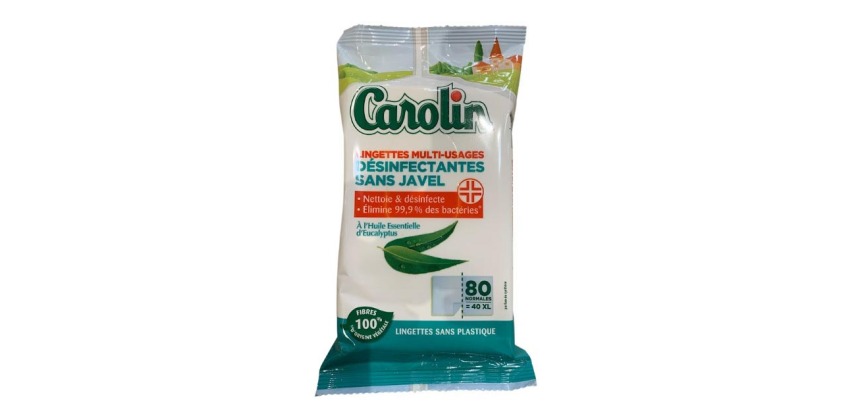 Carolin lingettes humides, eucalyptus, paquet de 80 pièces