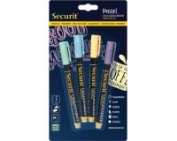 Securit marqueur à la craie small, blister de 4 pièces en couleurs pastel assorties