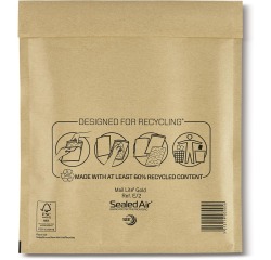 Mail Lite enveloppes à bulles d'air, or, E/2, 220 x 260 mm, boîte de 100 pièces