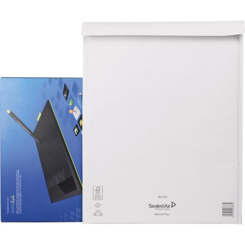 Mail Lite enveloppes à bulles d'air, blanc, K/7, 350 x 470 mm, boîte de 50 pièces