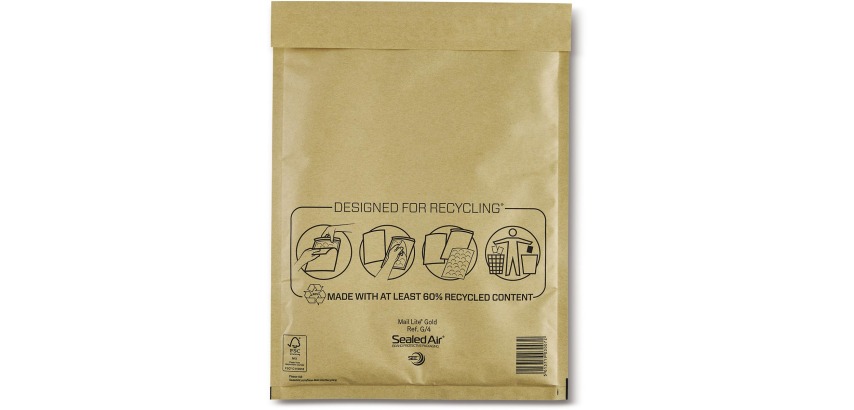 Mail Lite Luftpolsterumschläge, Gold, G/4, 240 x 330 mm, Karton mit 50 Stück