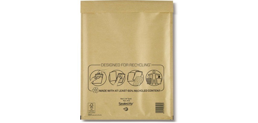 Mail Lite Luftpolsterversandtaschen, Gold, H/5, 270 x 360 mm, Schachtel mit 50 Stück