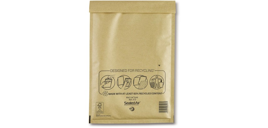 Mail Lite luchtkussenenveloppen, goud, F/3, 220 x 330 mm, doos van 50 stuks