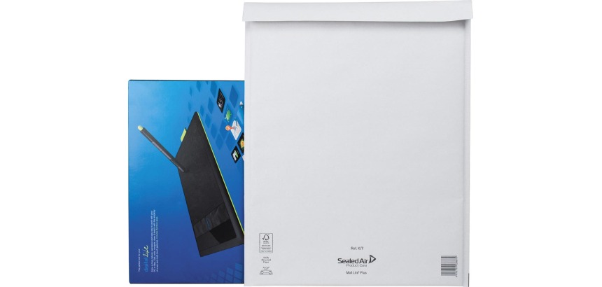Mail Lite Plus luchtkussenenveloppen, wit, K/7, 350 x 470 mm, doos van 50 stuks